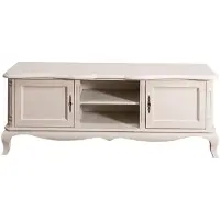 Casa Padrino Landhausstil Sideboard mit 2 Türen Antik Hellgrau 158 x 48 x H. 60 cm - Landhausstil Wohnzimmermöbel