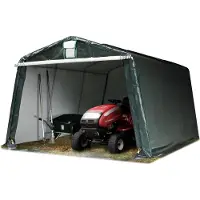 TOOLPORT Garagenzelt Carport 3,3 x 4,7 m in dunkelgrün Unterstand Lagerzelt PE 450 N Plane und Stabiler Stahlrohrkonstruktion