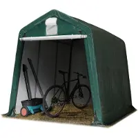 TOOLPORT Garagenzelt Carport 2,4 x 3,6 m in dunkelgrün Unterstand Lagerzelt PE 450 N Plane und Stabiler Stahlrohrkonstruktion
