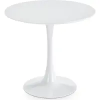 Idimex Esstisch LOIRE, rund 80 cm, Weiß - Esszimmertisch mit Tulpenfuß, runder Küchentisch aus lackiertem MDF, ideal für kleine Essbereiche, modernes Design, pflegeleicht und robust