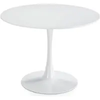 Idimex Esstisch LOIRE, rund 100 cm, Weiß - Esszimmertisch mit Tulpenfuß, runder Küchentisch aus lackiertem MDF, ideal für kleine Essbereiche, modernes Design, pflegeleicht und robust