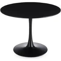Idimex Esstisch LOIRE, rund 100 cm, Schwarz - Esszimmertisch mit Tulpenfuß, runder Küchentisch aus lackiertem MDF, ideal für kleine Essbereiche, modernes Design, pflegeleicht und robust