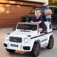 Actionbikes Motors Mercedes AMG G63 | Kinder Elektro Auto - Kinderauto - Kinderfahrzeug - Fernbedienung - Startsound - 3-6 km/h - ab 3 Jahre (Weiß)