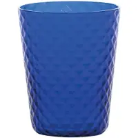 Zafferano 6er-Set Isolano Trinkgläser aus mundgeblasenem Glas, Blau, edles handgefertigtes Diamant-Design für elegante und tägliche Tische.
