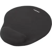Natec Marmot, Schwarz, Einfarbig, Stoff, Gel, Gummi, Handgelenkauflage, Anti-Rutsch-Basis