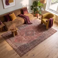 FRAAI Orientteppich - Liva Medaillon Terrakotta 140x200cm