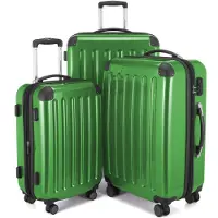 Hauptstadtkoffer - Alex - Koffer-Set 3 Trolley Hartschale, 4 Rollen (S, M & L),Grün
