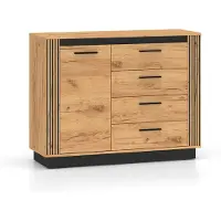 Petits-meubles Buffet Solal mit 4 Schubladen und 1 Tür, Holzoptik, 115cm
