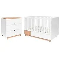 Petits-meubles BABYZIMMER 2-teilig Nomi Weiß und Holz