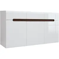 Petits-meubles Buffet Darrel mit 3 Schubladen und 3 Türen, Weiß, 150cm