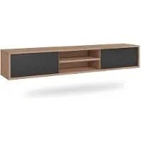 Petits-meubles TV-Möbel Idra mit 2 Türen, Grau und Holzoptik, 180cm