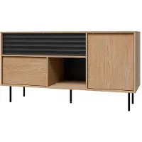 Petits-meubles Buffet Astra mit 1 Schublade und 2 Türen, Holzoptik und Schwarz, 151.5cm