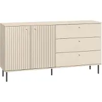 Petits-meubles Buffet Nova mit 3 Schubladen und 2 Türen, Beige, 160cm