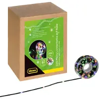 Idena Micro-Lichterkette 200 LED farbig Gesamtlänge 22,9m auf Rolle 8h Timer 8 Lichtmodi Innen/Außen