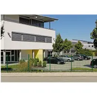 Alberts Doppelstabmattenzaun 6-5-6, Matten 2,50 m, Höhe 1,23 m, Länge 20 m, grün, Zaun als Komplettset, Pfosten mit Abdeckleiste 60x40 mm