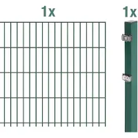 Alberts Anbauset zum Doppelstabmattenzaun, Höhe, 83 cm, Länge 2,5 m, grün