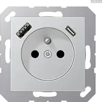 JUNG A1520F-15CAAL Steckdose Frz/Belg mit USB Typ AC