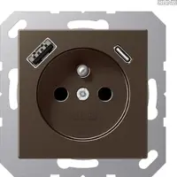 JUNG A1520F-15CAMO Steckdose Frz/Belg mit USB Typ AC
