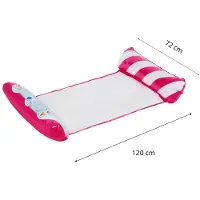 Eddy Toys Schwimmmatratze Erwachsene – Luftbett ab 14 Jahren – Mit Kopf- und Fußrolle – Bis 80 kg – Nur für Flachwasser – Inkl. Reparaturflicken - Rosa