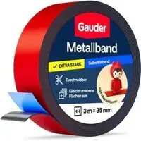 Gauder Magnetband Metallband, rot, Ferroband, selbstklebend, 1mm Stärke, 35 mm x 3 m