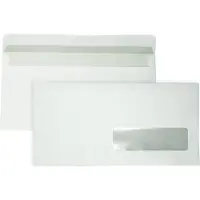 DULA - EA5/6 Umschläge - 110 x 220 mm - Venster gerades - 50 Stück - selbstklebend mit Klebestreifen - 80 g