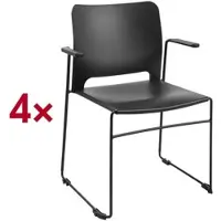 Topstar Besucherstuhl mit Armlehnen »Visit Lite« Kunststoff 4 Stück schwarz, 45x43 cm