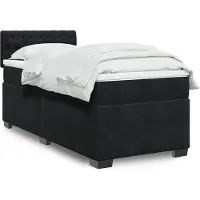 vidaXL Boxspringbett mit Matratze Schwarz 100x200 cm Samt