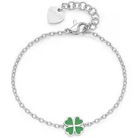 S`Agapõ S'Agapõ - Delicate steel bracelet with four-leaf clover Click SCK260