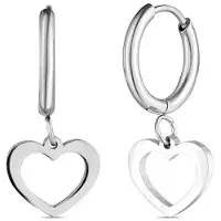 Vuch Heart Hoop Earrings In Glimmer Silver