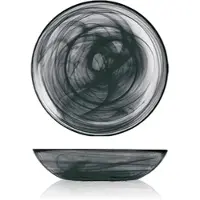 H&h Satz von 6 Suppentellern Glas Alabastro, Schwarz, Cm 21