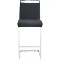 MODFU Barhocker 2er-Set Schwarz,Küchenstuhl mit silbernen Metallbeine auf horizontalem Balken,Loungesessel mit Sitzkissen und Rückenlehne,für Esszimmerstühle,Bürostuhl