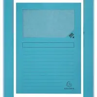 Exacompta 50252E 16x 25er Packung Fenstermappen mit Organisationsdruck aus Karton 120g Forever, für Format DIN A4 - Hellblau
