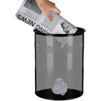Hjh OFFICE CLEAN III 15L - Mülleimer Schwarz