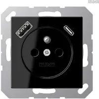 JUNG A1520F-15CASW Steckdose Frz/Belg mit USB Typ AC