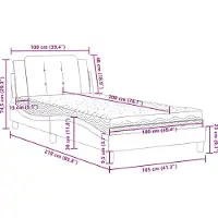 vidaXL Bettgestell ohne Matratze "Zadar" Schwarz 100x200 cm Kunstleder