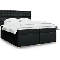 vidaXL Boxspringbett mit Matratze Schwarz 200x200 cm Stoff
