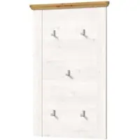 Inn.Furn Garderobenpaneel Weiß Lärche Landhaus 68 cm 5 Kleiderhaken Mirano