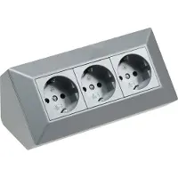 Chilitec 3-fach Steckdosenblock silber 250V AC / 16A Aufbaumontage Neue Version