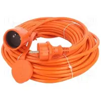 KEL Garten-Verlängerungskabel, 1 Steckdose, 20 m, 16 A, Orange (W-96984)