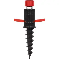Alberts 609955 Einschraub-Bodenhülse, für alle Standrohre von Ø17 bis 33 mm geeignet, Kunststoff, schwarz/rot, Länge 400 mm