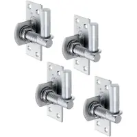 Alberts 868062 Kloben zum Anschrauben, verstellbar um 20 mm, Edelstahl, Dornmaß Ø16 mm, Platte 100 x 40 mm, 4er Set