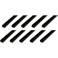 Alberts 10 x Winkelprofil, PVC, schwarz, 20 x 10 x 1,5 mm, Länge 1 m