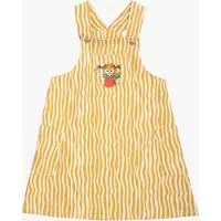 Peppi Pitkätossu x Martinex Streifen Hosenträgerkleid, Curry, 98
