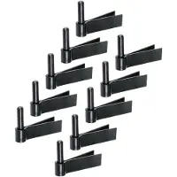 Alberts 863913 Kloben zum Einmauern, F-Mauerhaken, schwarzer Tauchlack, Dornmaß Ø14 mm, 92 x 30 mm, 10er Set