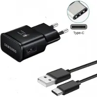 Samsung Original Type-C Reise-Ladegerät, 5W, 2A, 1 x USB-A, mit USB-C-Kabel, Schwarz