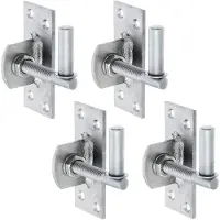 Alberts 852221 Kloben zum Anschrauben, verstellbar um 20 mm, Edelstahl, Dornmaß Ø13 mm, Platte 100 x 40 mm, 4er Set