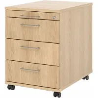 Hjh OFFICE PRO -Rollcontainer 58cm, 3Schübe,Schloß BS Eiche-VAC30/E/E/BS