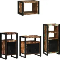 vidaXL Badezimmermöbel-Set 4 Stk. Mehrfarbig und Schwarz