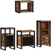 vidaXL Badezimmermöbel-Set 4 Stk. Mehrfarbig und Schwarz