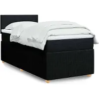 vidaXL Boxspringbett mit Matratze Schwarz 80x200 cm Stoff